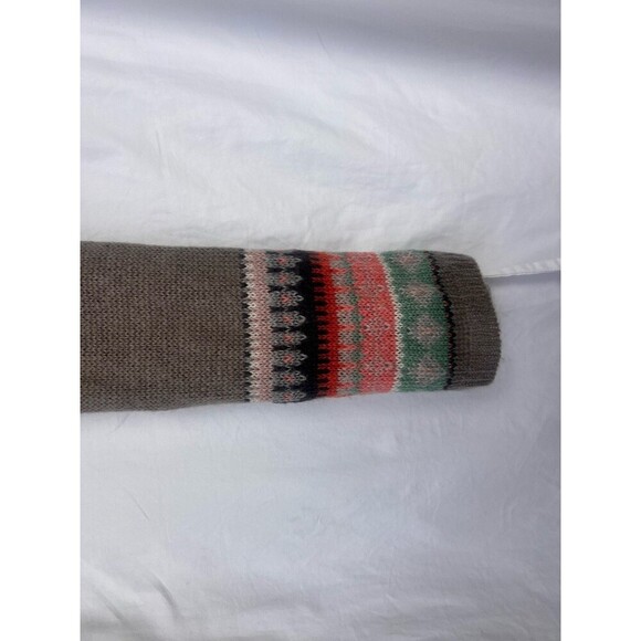 Boden Scarf Knit Brown Red Fair Isle Mohair Wool Blend Warm One Size - Picture 2 of 5